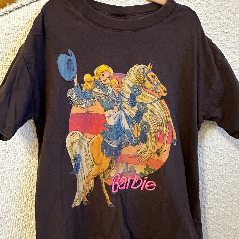 Barbie Western kids size 7 Graphic T-Shirt embroidered